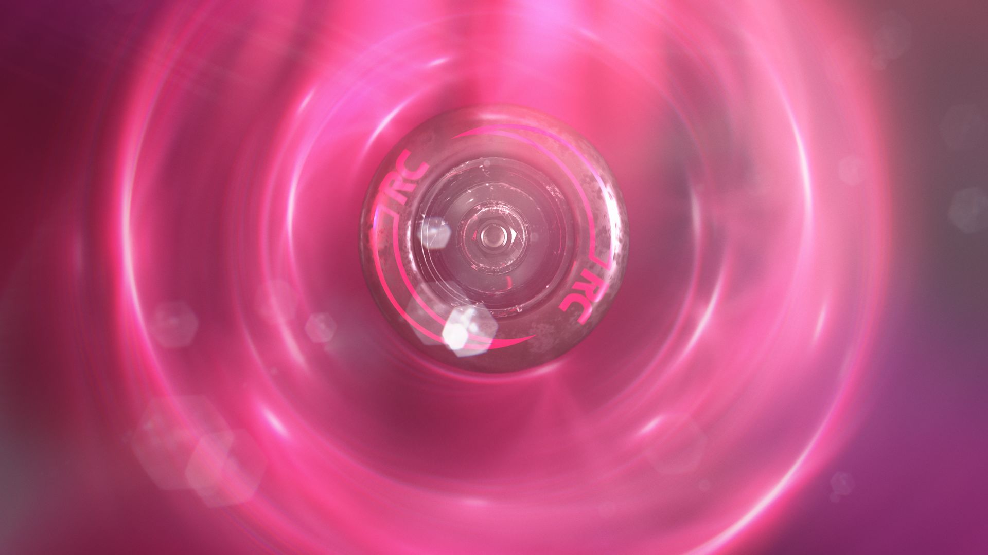 skate wheel rendered in 3D and lensflares for the Roller Champions logo animation