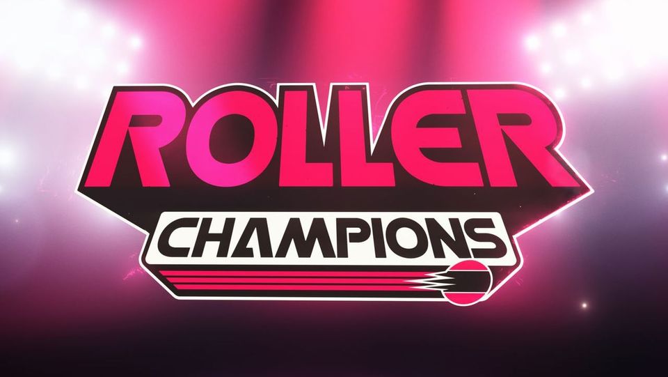 Roller Champions Logo with stadium lights in background